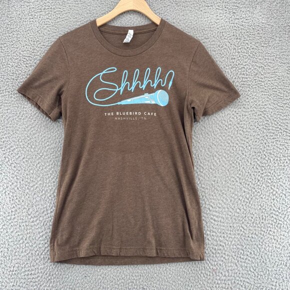Bluebird Cafe Shirt Womens Small Brown Bella + Canvas Nashville Short Sleeve Tee - Picture 11 of 11